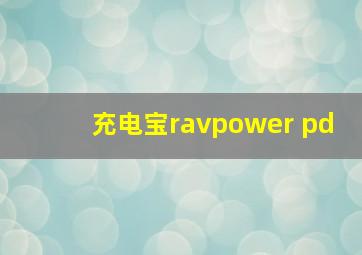 充电宝ravpower pd